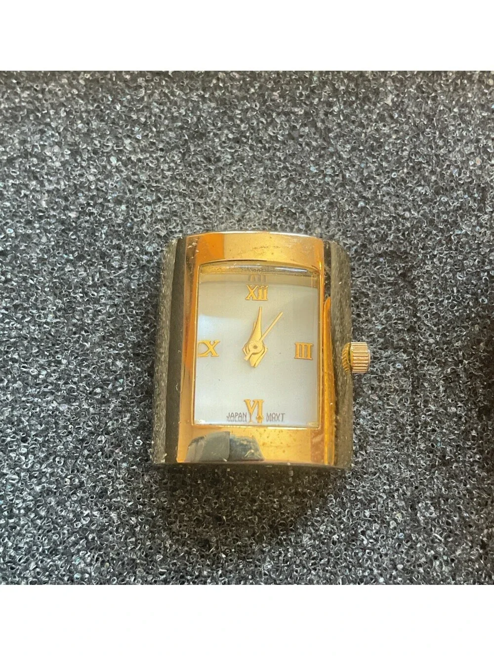 Cool Vintage Cufflink Watches 19mm X 22mm Gold Tone With MOP Dial S2